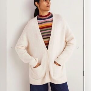 Boden Cream Cardigan V Neck Size 10